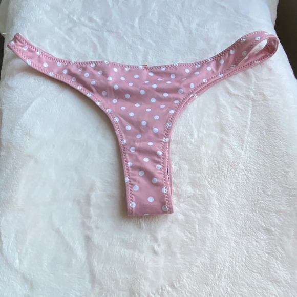 New! Skin by same pale pink white polka dot bikini bottom 2867 - Picture 4 of 9
